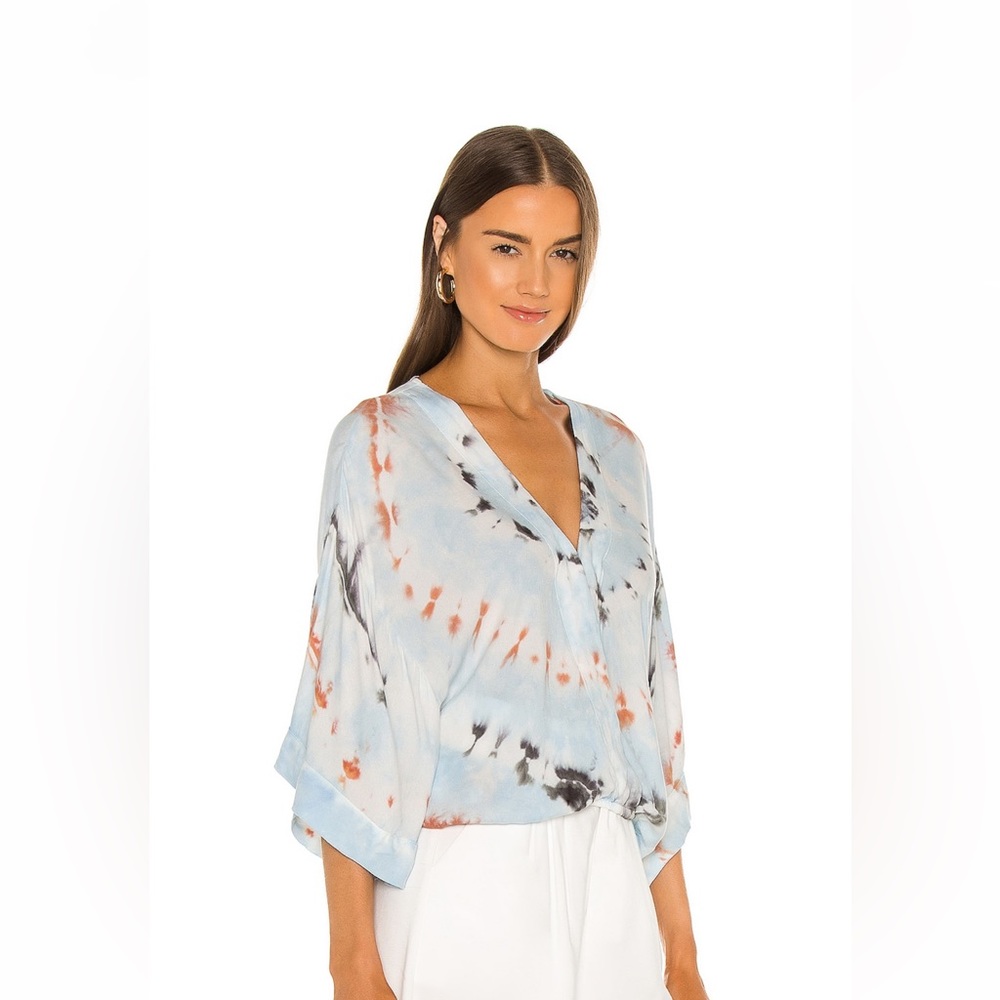 Tia top Young Fabulous and Broke light blue tie dye, sz small